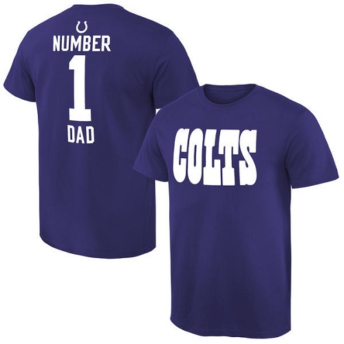 NFL Men's Indianapolis Colts Pro Line Royal Number 1 Dad T-Shirt